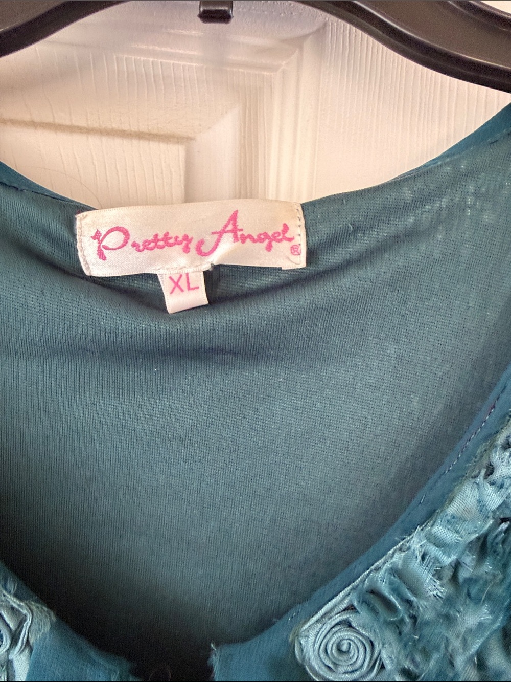 Pretty Angel Teal Layered Chiffon-Trim Tunic - Picture 2 of 12